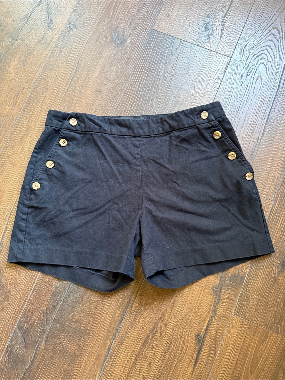 Banana Republic Black Button-Accent Bermuda Shorts